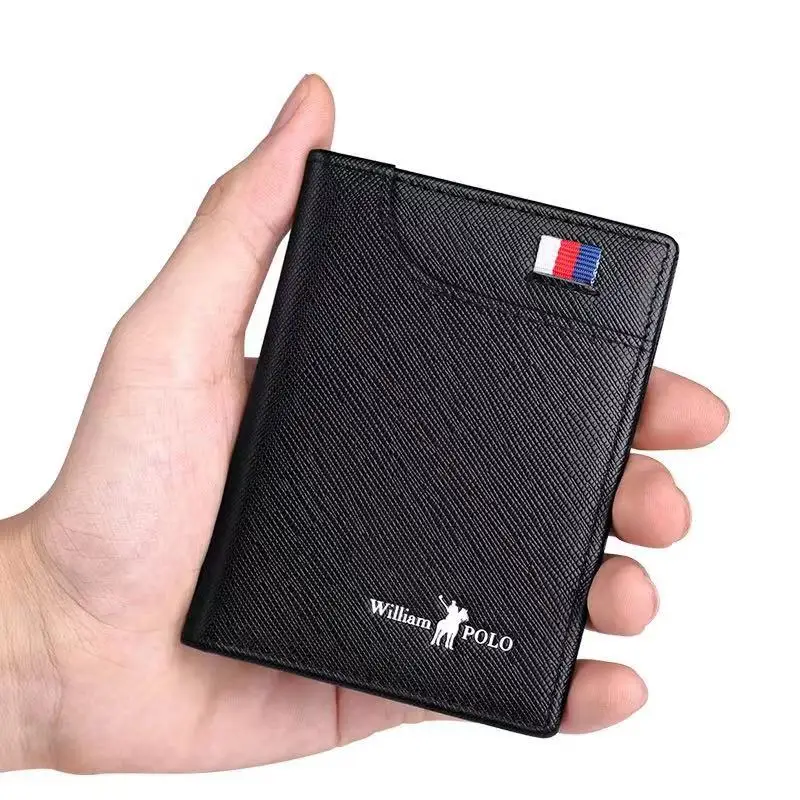 Мужской бумажник, тонкий мягкий мини-кошелек из коровьей кожи, винтажный, держатель для карт