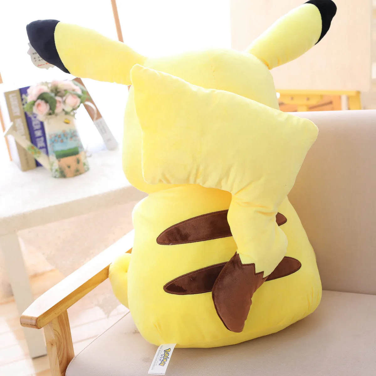 

55/75CM Giant Pikachued Plush Doll Cute Anime Cartoon Pillow Yellow Elf Stuffed Toy Sofa Decoration Christmas Birthday Gifts