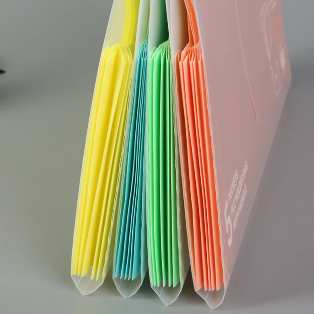 

A4 Size Document Bag Portable File Folder Multi-layer 5 Pockets File Organizer