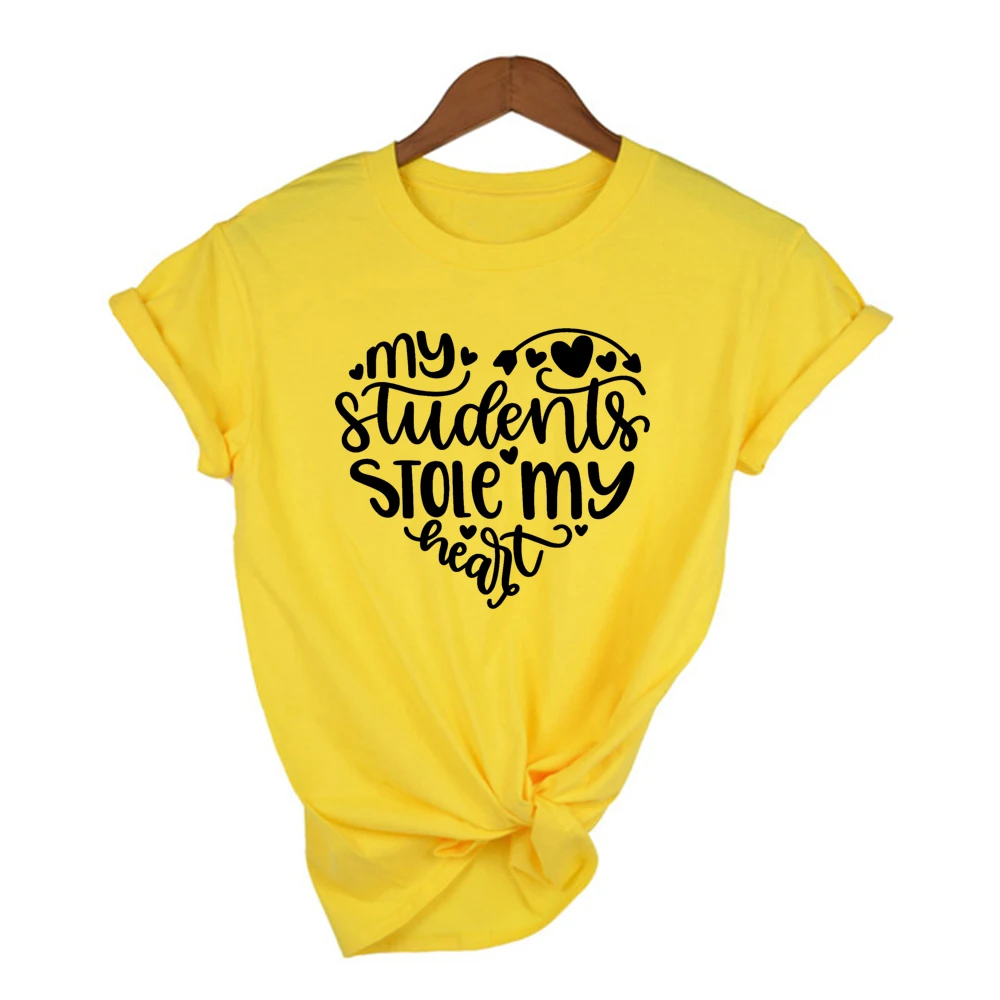 Женская футболка с надписью My Students whold Heart Love Повседневная забавная Ropa De