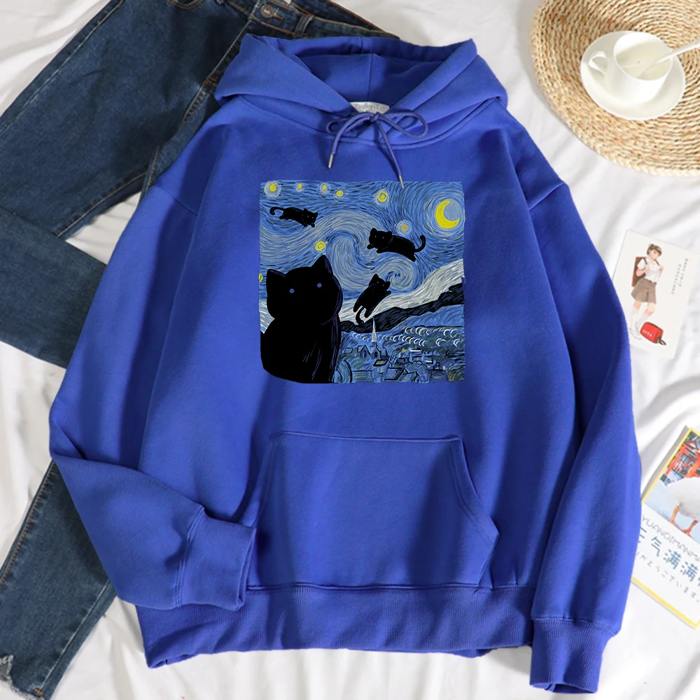 

Женская флисовая толстовка с принтом «Звездная кошка»