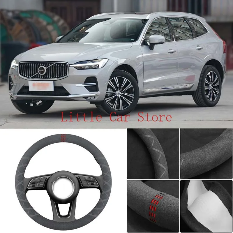 

Universal 37 38CM Black Suede Steering Wheel Cover For Volvo V30 V40 S60 S80 S90 XC60 XC70 XC90