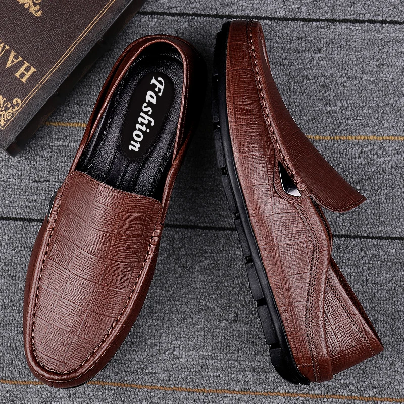 Мокасины мужские из натуральной кожи роскошные деловые официальная