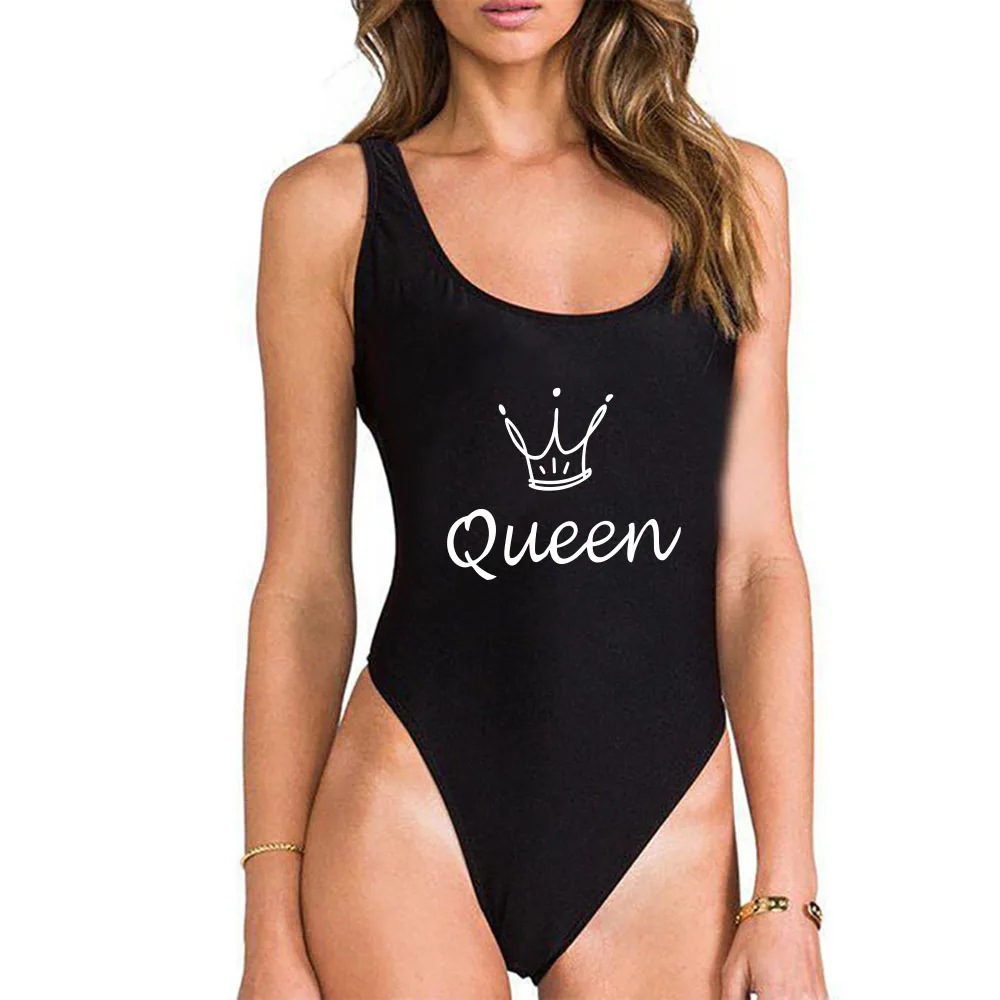 Женский цельный купальник Queen Crown купальный костюм с надписью сексуальные