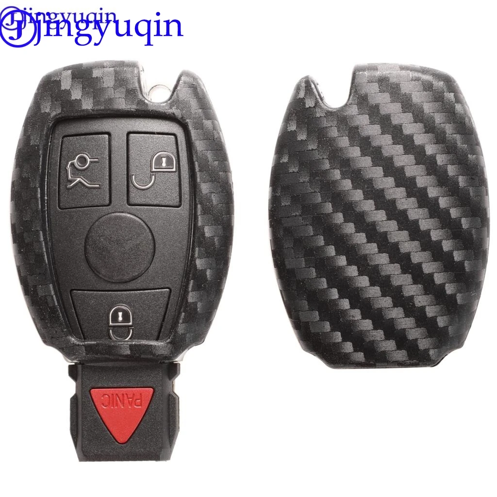Jingyuqin карбоновый мужской чехол для автомобильных ключей Mercedes Benz BGA AMG W203 W210 W211 W124