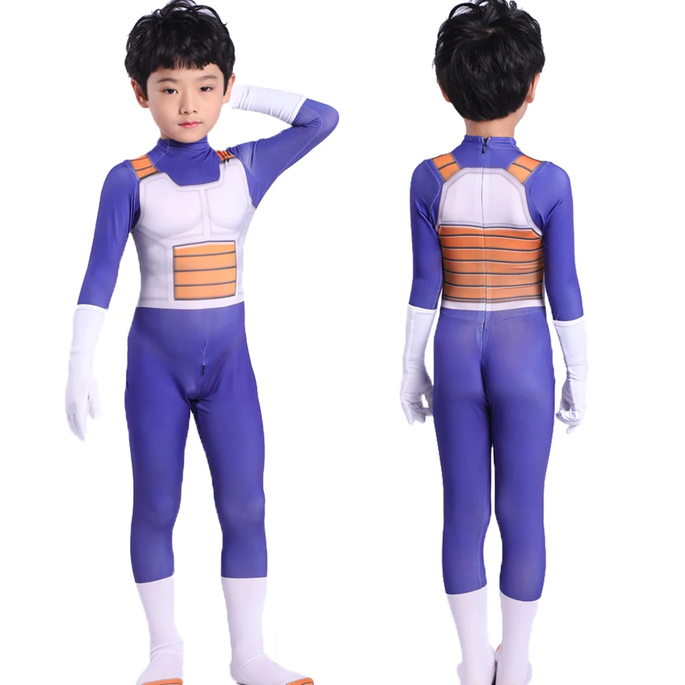 Adult Kids Son Goku Costume Vegeta Cosplay Suit Anime Superheroes Black Hair Halloween Movie Vegeta Costume