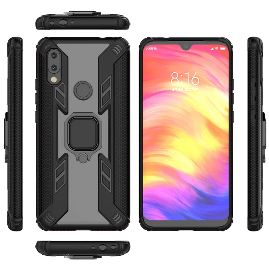 Jagged Warrior мобильный корпус автомобиля магнитный для: XiaoMi Radmi 7 Note7 8 Lite кольцо