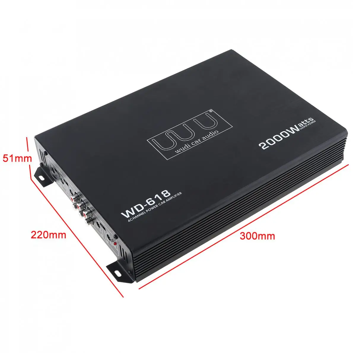 Цифровой автомобильный усилитель класса AB 2000 Вт 4-канальный черный высокомощный