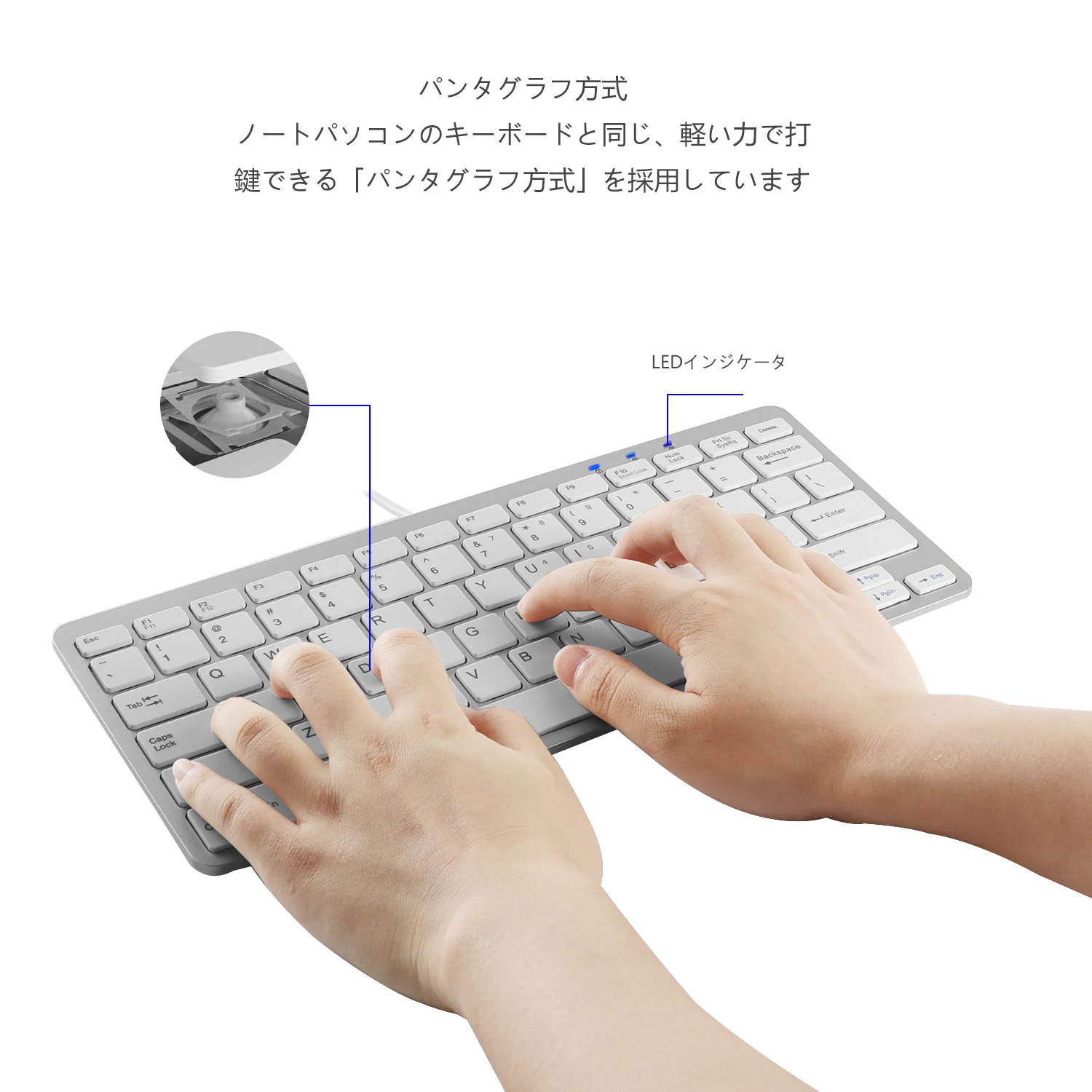 Проводная USB клавиатура CHYI Mini портативная ультратонкая эргономичная бесшумная