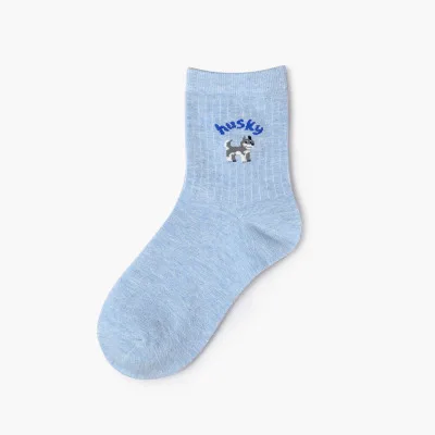 HUSKY Mid Носки для взрослых; носки для домашних собак; Teckel Beagle Pome Collie Dachshund Shetland shettie; яркие розовые; Макаруны; Хаски; Пудель; полдень - Цвет: HUSKY Mid
