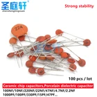 Конденсатор с керамическим чипом 100 шт.лот 104 мкФ Ф 0,1 нФ 50 в 30пф 103 мкФ 22P 0,01 20пФ