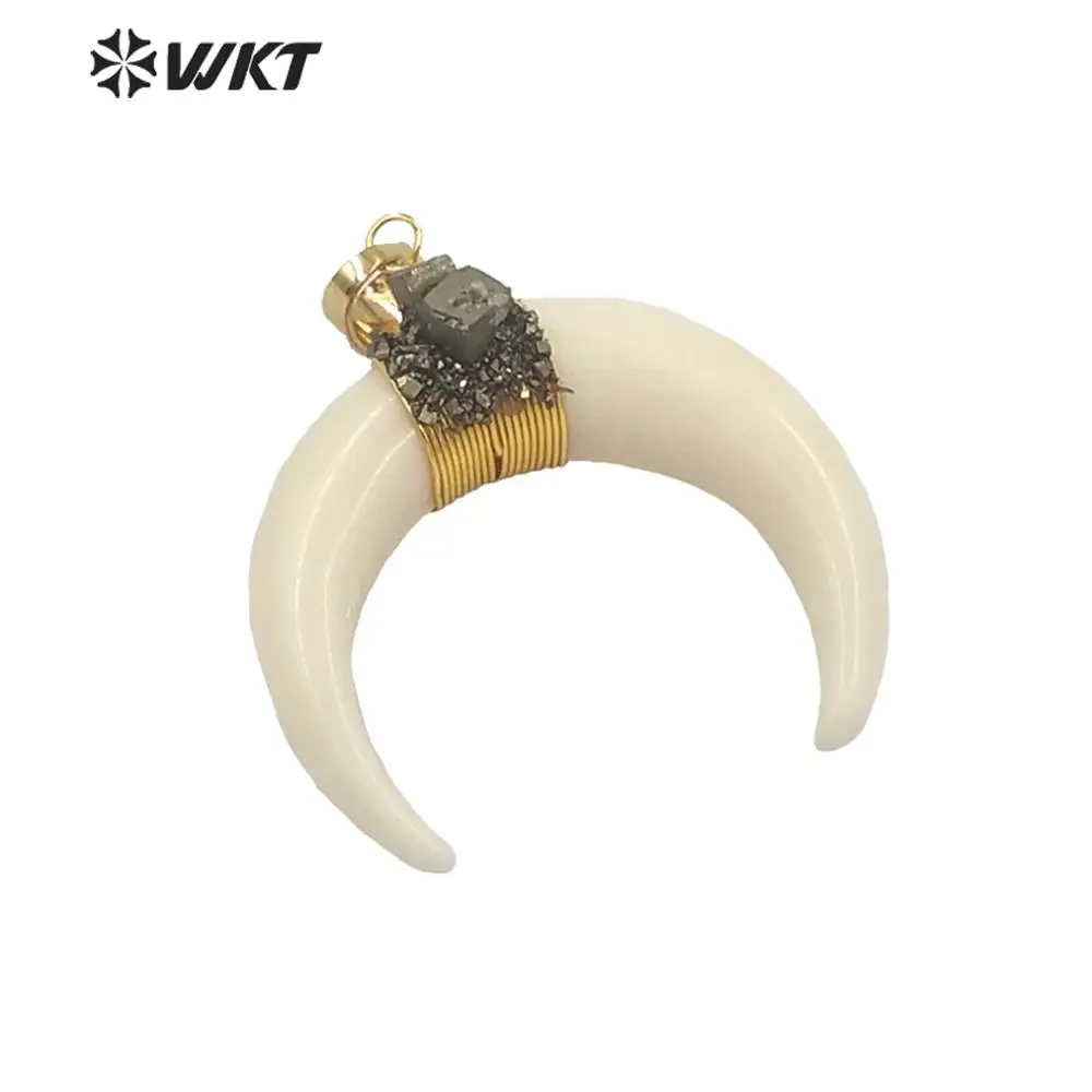 Модный кулон в виде полумесяца для ожерелья подвеска кости из натурального