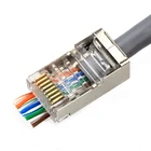 100 шт., разъем Rj45 Cat5e Cat6, разъем для сети 8P8C Cat6, Модульный штекер Lan кабеля, простая прохождение для Cat6 Cat5