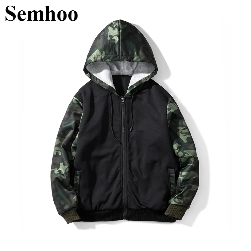 2019 осень-зима Мужская камуфляжная Толстовка на каждый день модная спортивная одежда с капюшоном Толстая Теплая мужская куртка размера плюс...