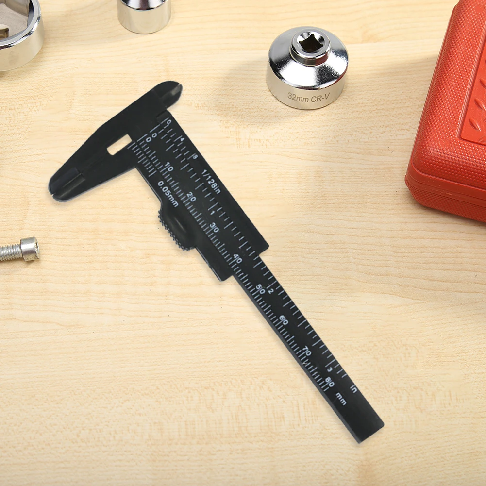 

80mm Mini Plastic Double Scale Vernier Caliper Micrometer Diameter Measure Tool Woodworking Gadget Depth Measurement