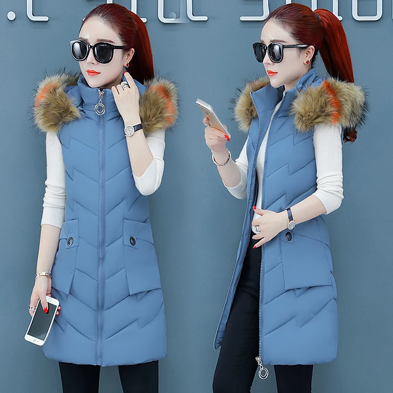 Женская куртка жилет зимнее меховое пальто с капюшоном Теплое повседневное