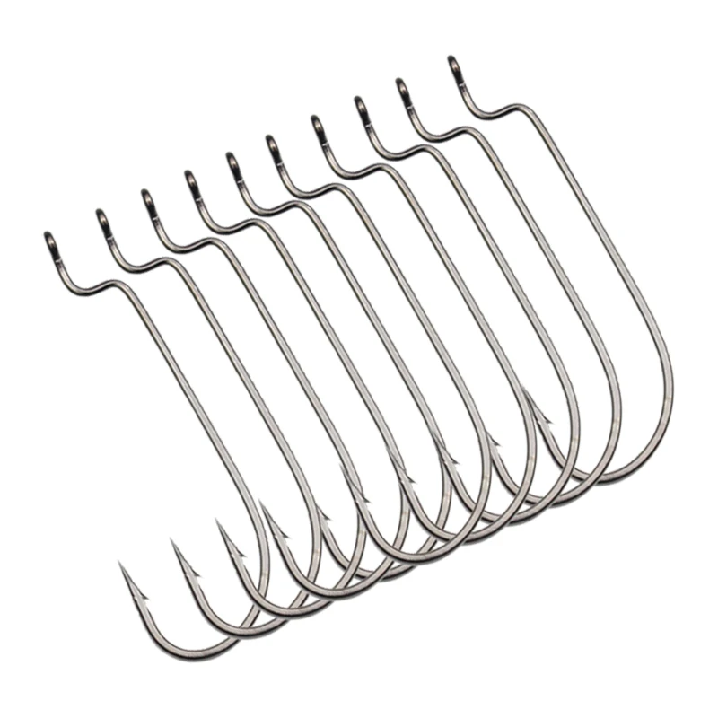 50 шт./лот рыболовный крючок из углеродистой стали с широкой рукояткой для мягкой