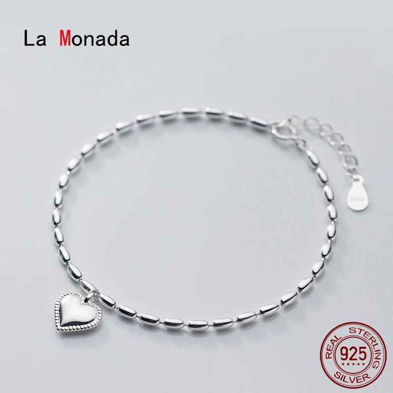 

La Monada Luxury Fine Silver 925 Jewelry Bracelet Female Woman Heart Peas Chain Bracelets For Women Silver 925 Sterling