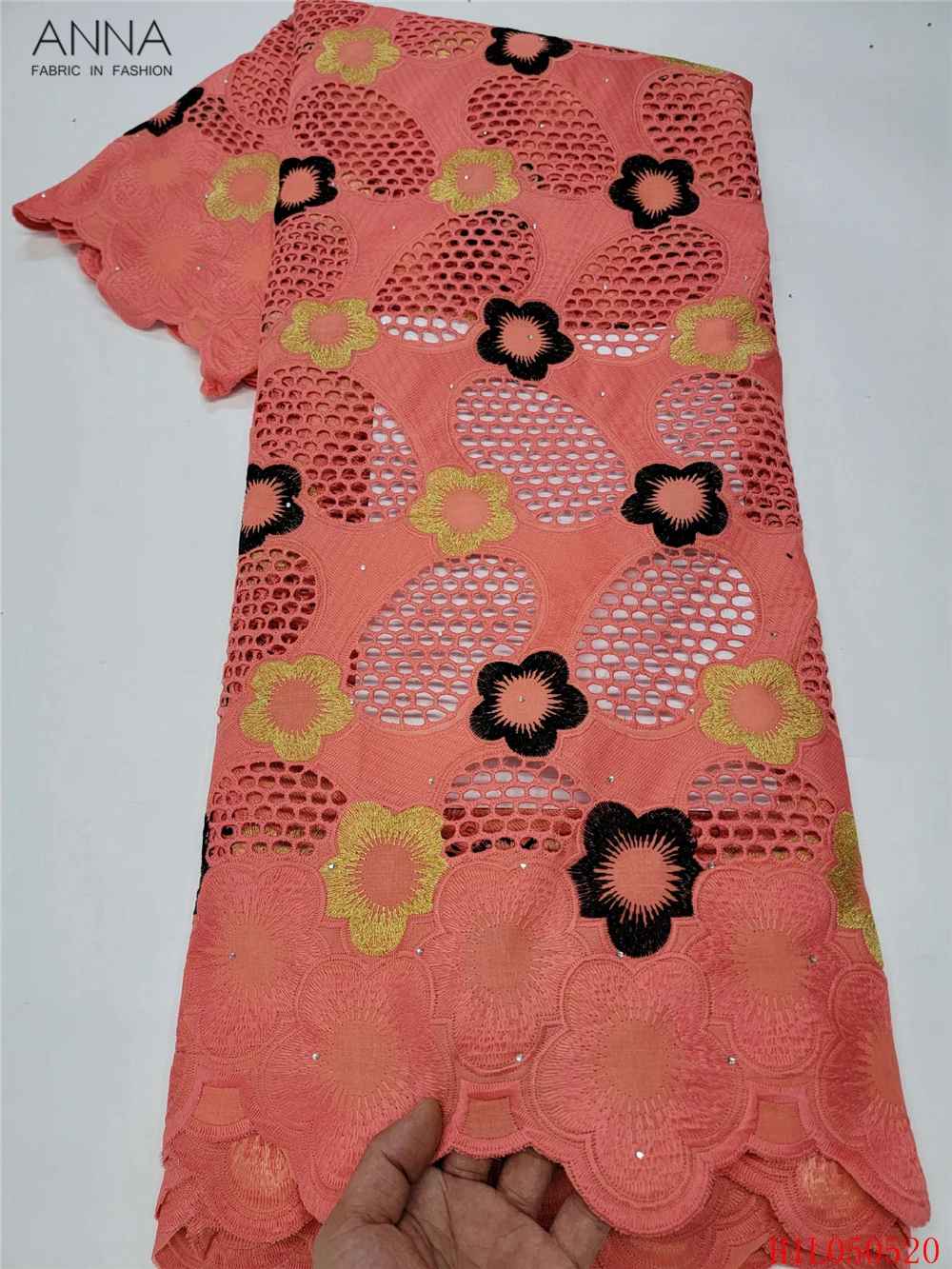 

Anna newest breathable swiss voile lace fabric with stones 2021 blue embroidery african dry laces fabrics for sewing dresses