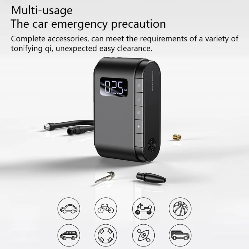 Online Compresor De Aire T3ED, Inflador De Neumáticos Eléctrico Portátil Para Coche, Bomba De Neumáticos Con Luz LED, Para Bicicleta Y Otros Inflables