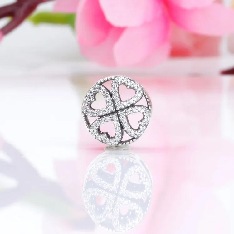 

Amaia Hot Sale 925 Sterling Silver Hollow four-leaf clover beads Fit Original Bracelet Women Jewelry Making Gift