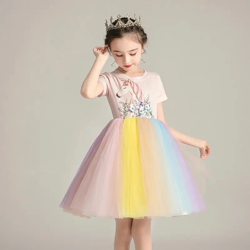 Платье с единорогом для девочек детское мультяшное платье детские платья-пачки