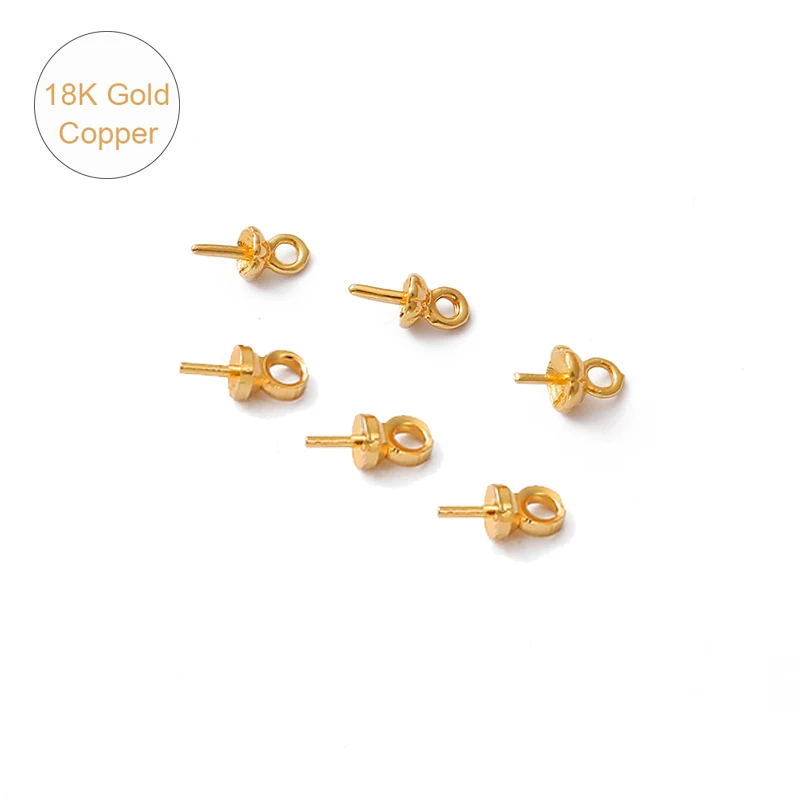 Медные позолоченные бусины с зажимами Концевики для бижутерии сделай сам зажимы