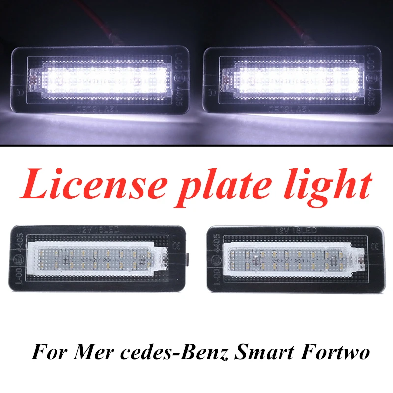 2X Автомобильный светодиодный светильник номерного знака для Mer cedes Benz Smart Fortwo W450