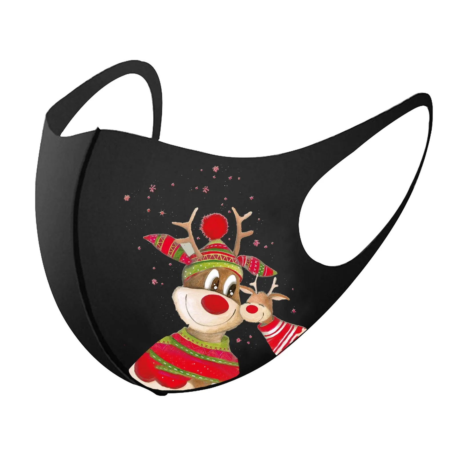 

6Pcs Christmas Cloth Mask Print sun Protection Is Not A Disposable Washable Breathable Face Mask Fashion