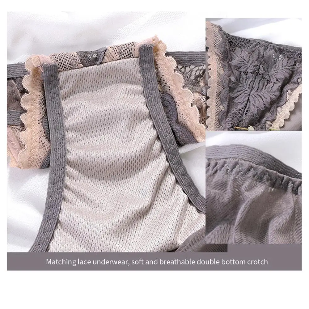 

SXTHENOO New Women's underwear Set Lace Sexy Push-up Bra And Panty Sets Comfortable Brassiere Adjustable Gathered Lingerie