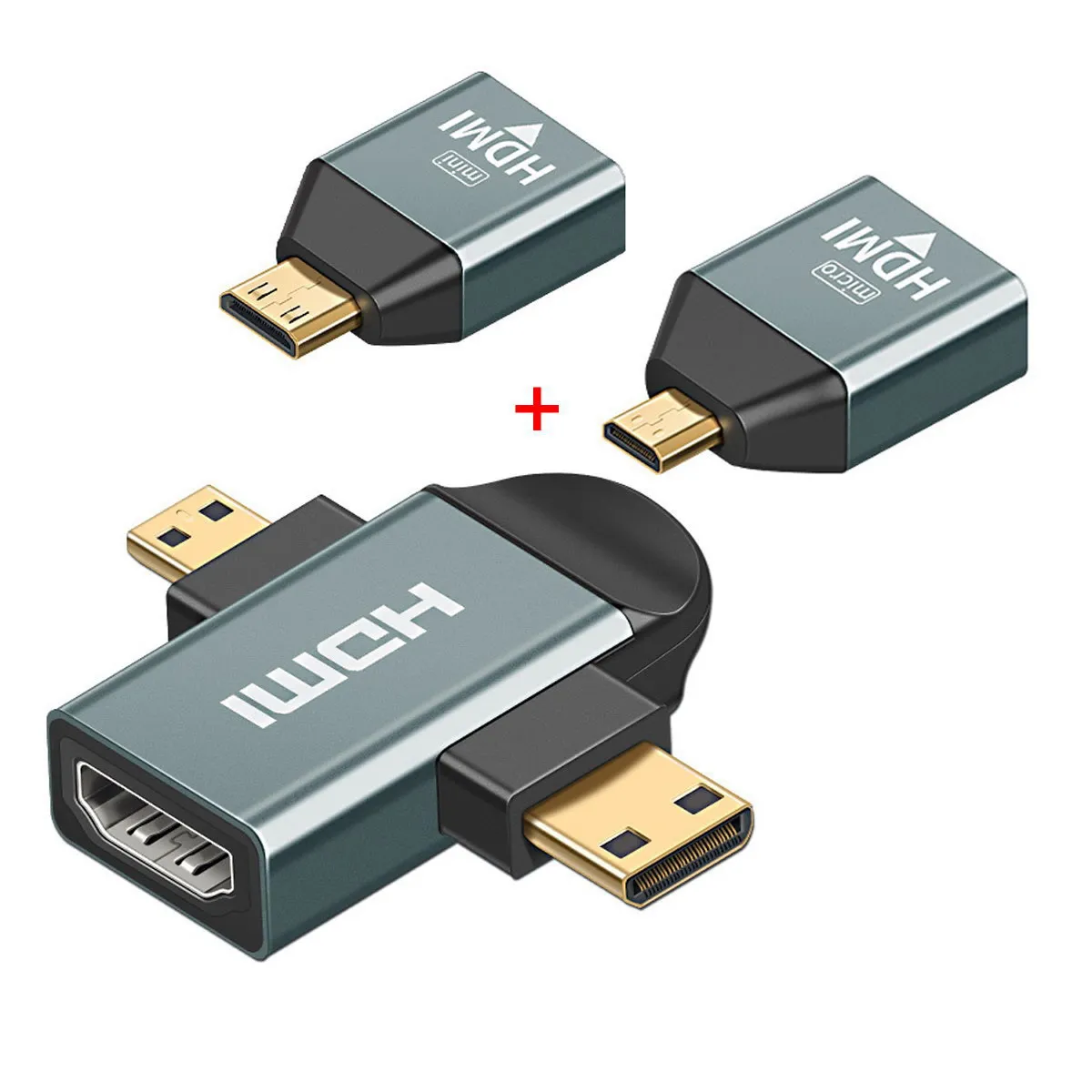 

Jimier CY 3 шт./компл. Micro и Mini HDMI для HDTV 1,4 Женский 2-в-1 комбинированный адаптер 4K @ 60 Гц