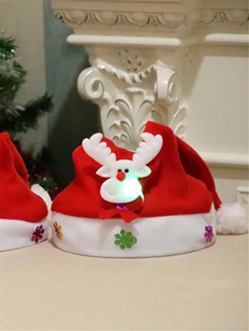 Christmas Hat Ornaments For Home Xmas Santa Claus Gifts Navidad Decor Winter Caps Kids | Дом и сад