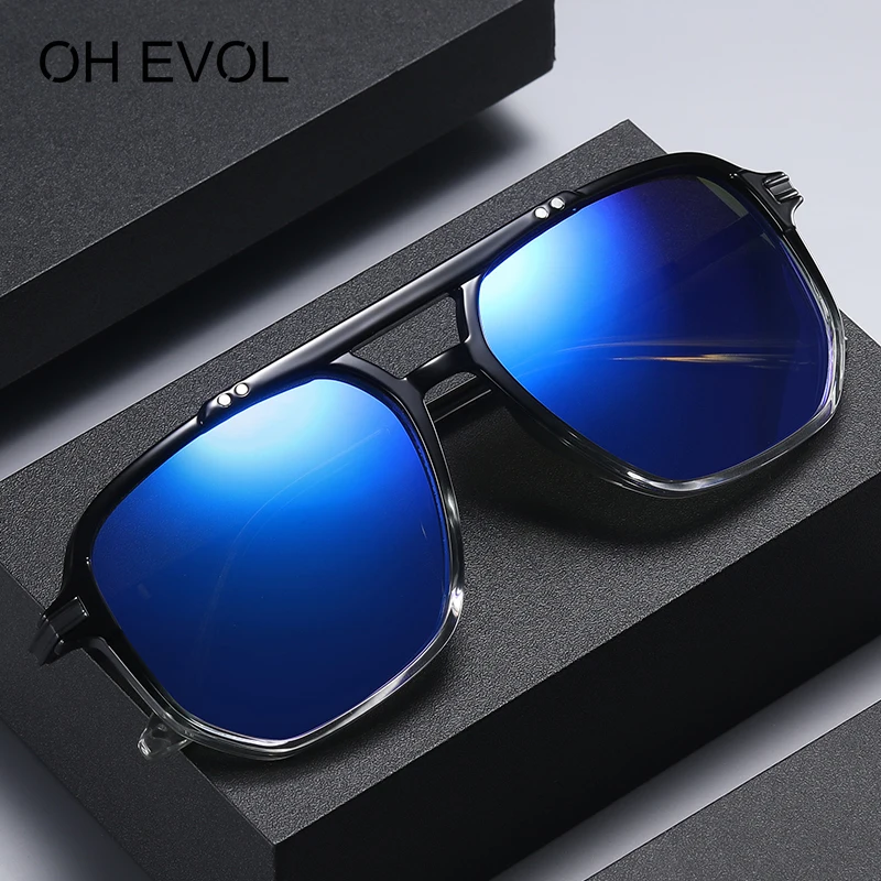 OH EVOL-gafas de sol polarizadas para hombre y mujer, lentes de sol polarizadas para conducir, estilo piloto Vintage, color negro, UV400