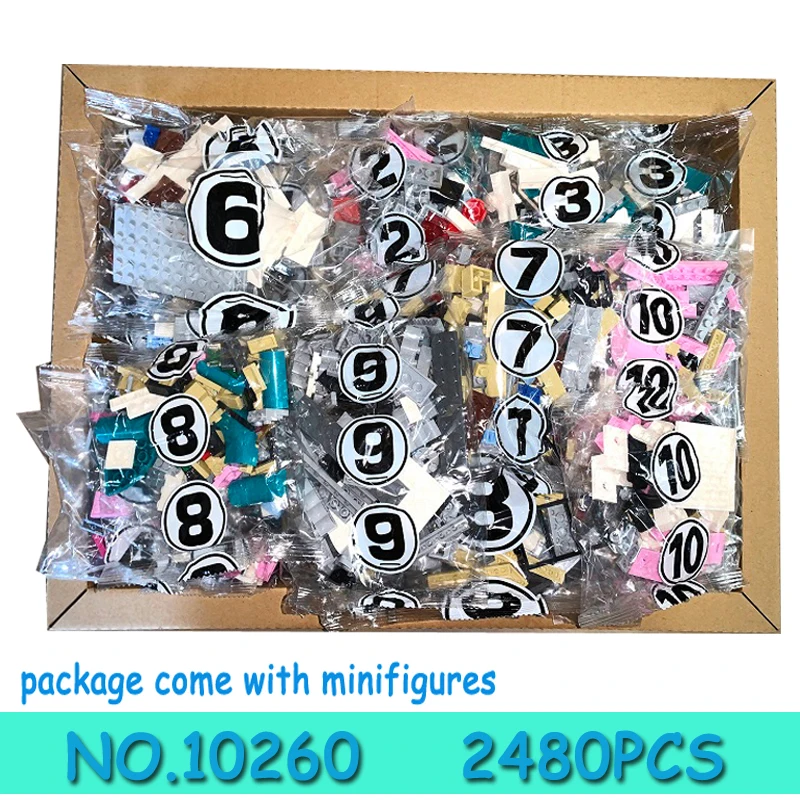 

6 MINI Figures 2488PCS Downtown Diner Building Blocks Bricks Compatible 10260 15037 Education Kids Christmas Birthday Gifts Toy