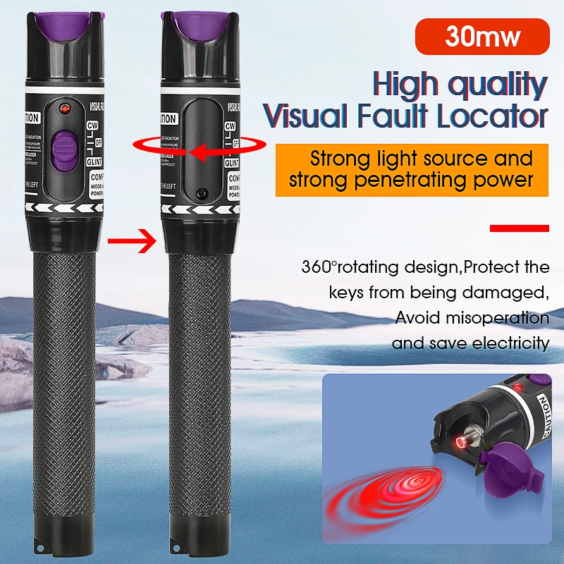 

VFL Pen Type Red Light Source 50MW/30MW/10MW Visual Fault Locator FTTH Fiber Optic Cable Tester 5km 10km 30Km 50KM Range