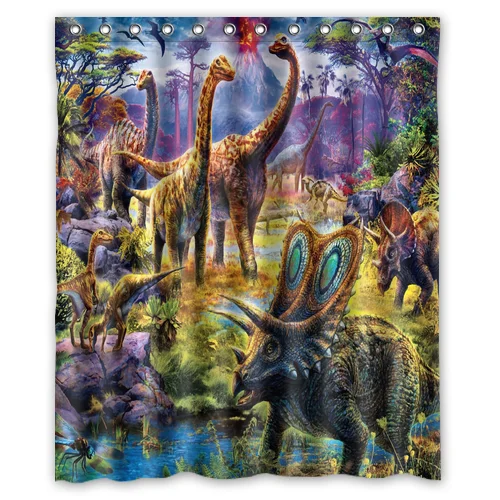 

PreHistoric Bath Waterproof Bathroom Shower Curtain