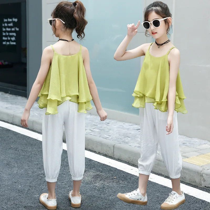 2021 Новое летнее платье для малышей и детей постарше Одежда девочек с шифоновой