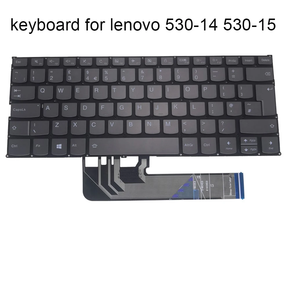 Клавиатура для ноутбука с подсветкой Lenovo IdeaPad C340 14 14API 14IWL C740 14IML 730 15 15IWL 13IKB 530 530S UK TR