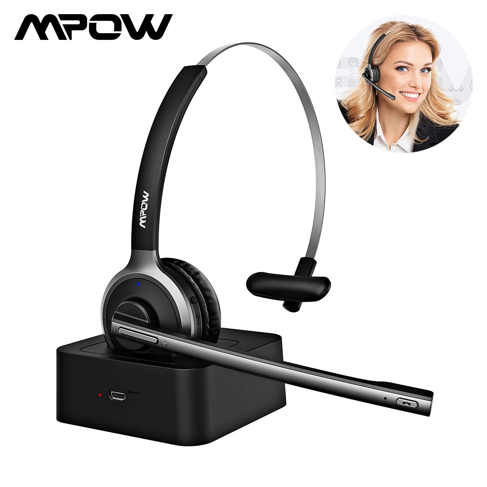 Mpow M5 Pro беспроводные наушники Bluetooth Накладные наушники Krystal прозрачные наушники с шумоподавлением с микрофоном и зарядной базой