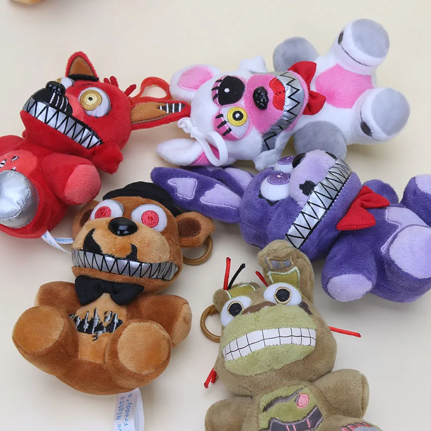 14 см FNAF Five Nights At Freddy's Freddy Fazbear медведь лисица Chica fnaf подвесная плюшевая кукла игрушки плюшевые и мягкие брелки Детские игрушки