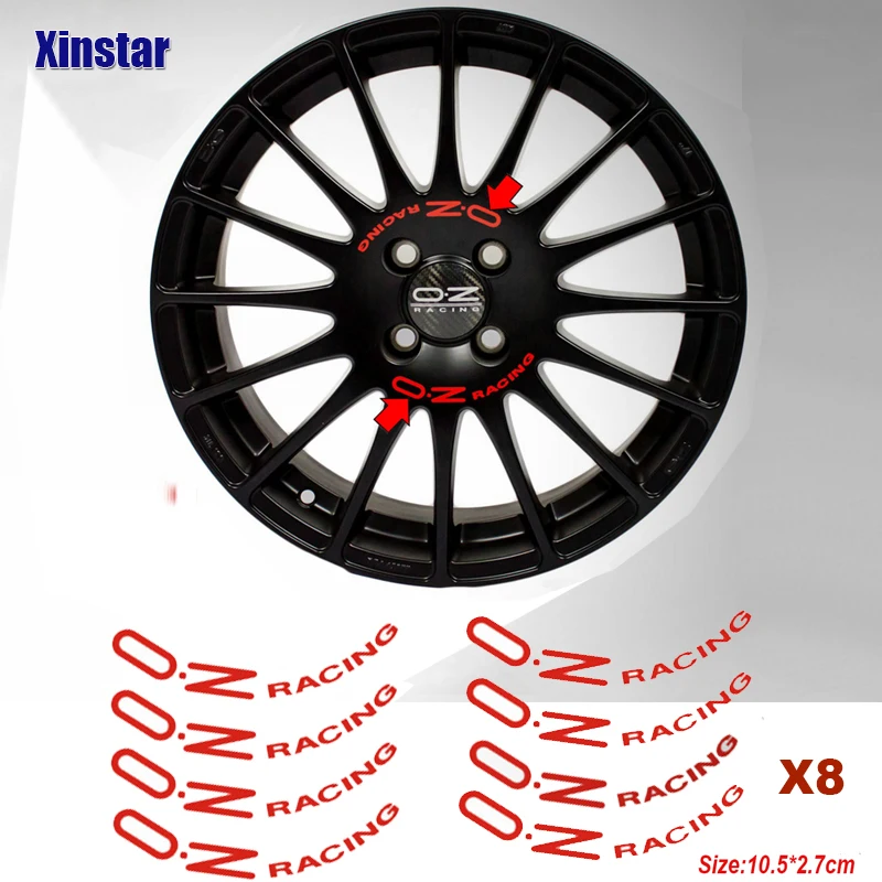 8 шт OZ гоночное автомобильное колесо Стикеры для ралли спица колеса наклейки
