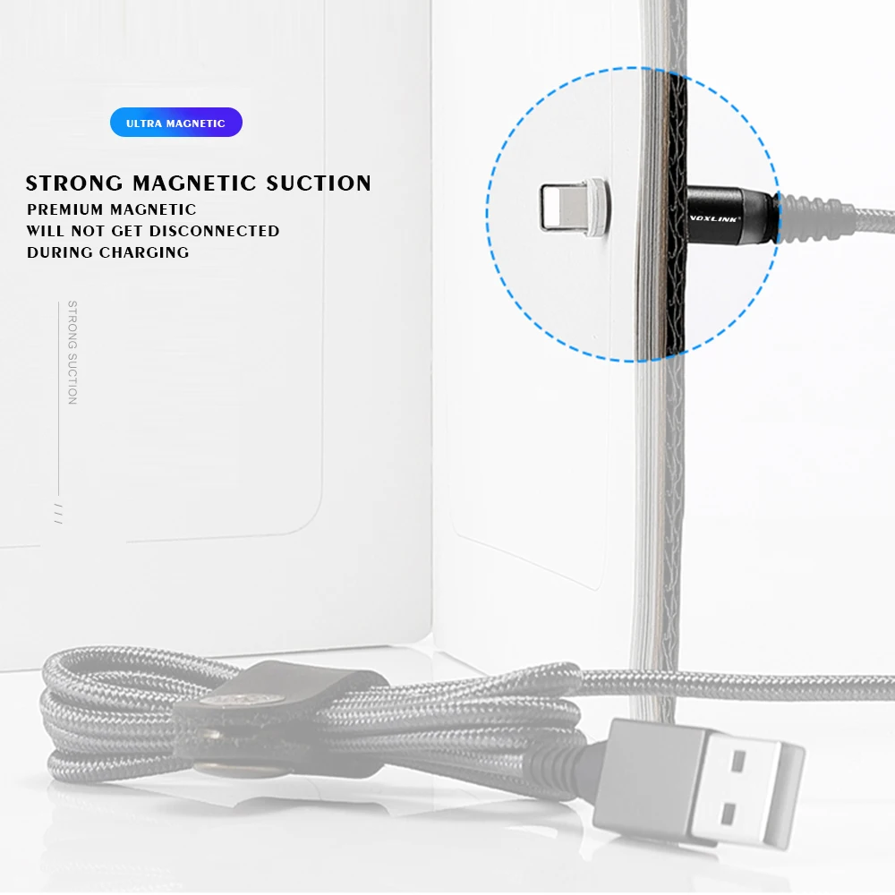 VOXLINK светодиодный магнитный usb-кабель для iPhone Xs Max 8 7 6 и кабель USB type C и кабель Micro usb для samsung Xiaomi huawei htc USB C