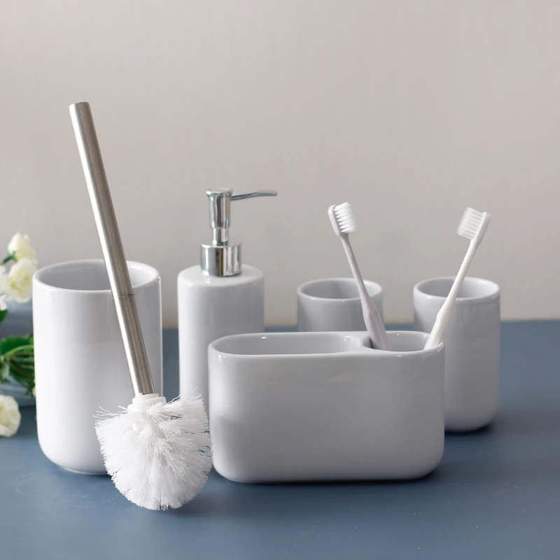 Керамический набор для ванной комнаты керамическая бутылка лосьона полости рта