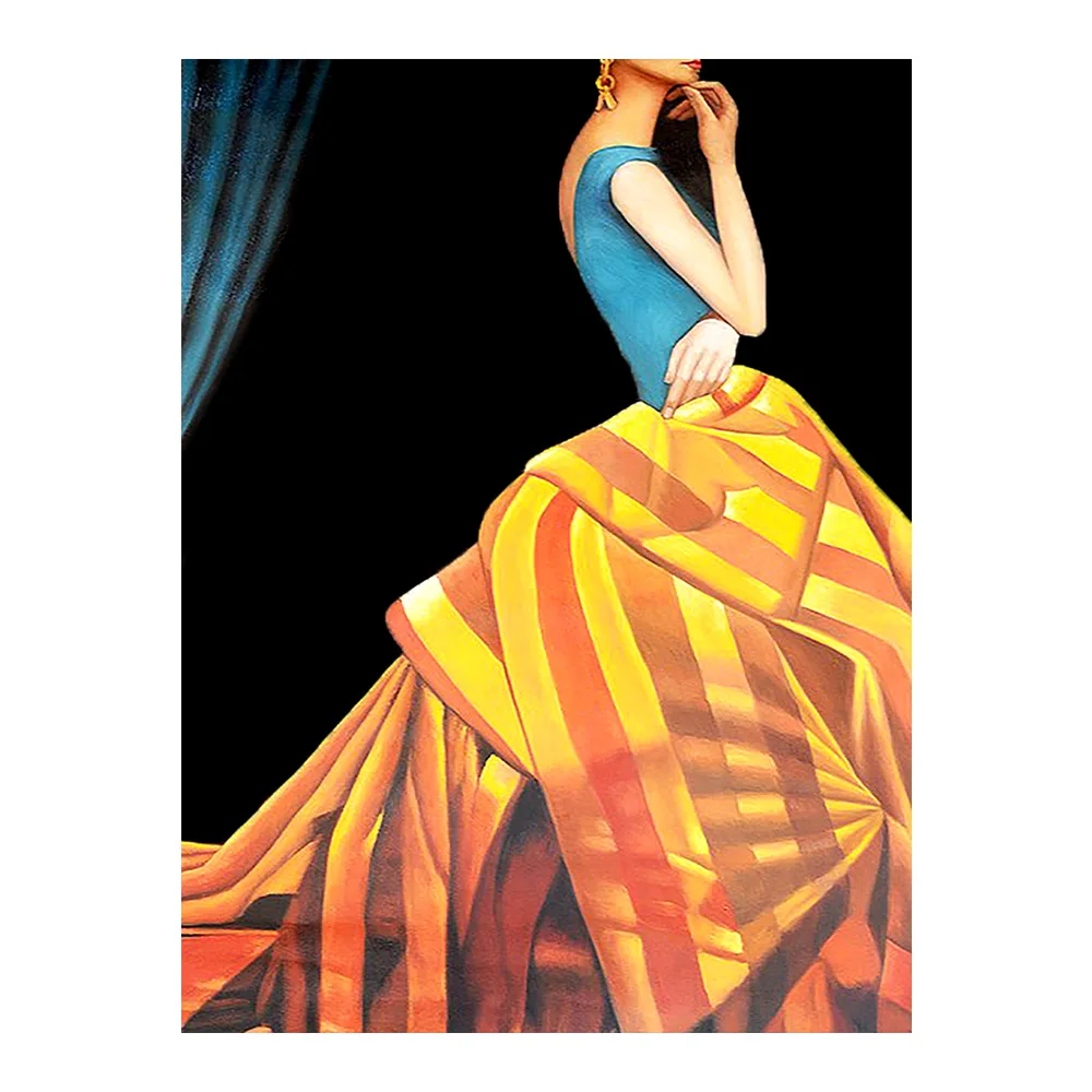 

Алмазная живопись 5D «сделай сам», полноразмерная картина с портретом женщины, с вышивкой крестиком, черная, низкая, простая домашняя Декора...