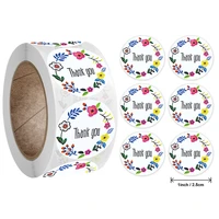 500pcsroll 2 5cm cute wreath thank you stickers christmas gift saling label decoration journal palnner srtationery stciker