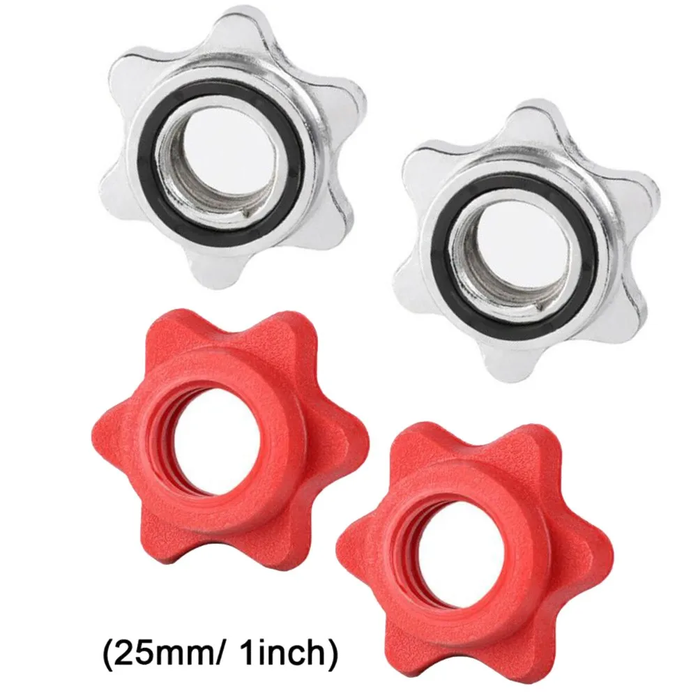 

1 Pair Safety Locks 25mm Dumbbell Nut Weight Check Nuts Barbell Bar Clips Spin Lock Screw Dumbbell Spinlock Collars Fitness Part