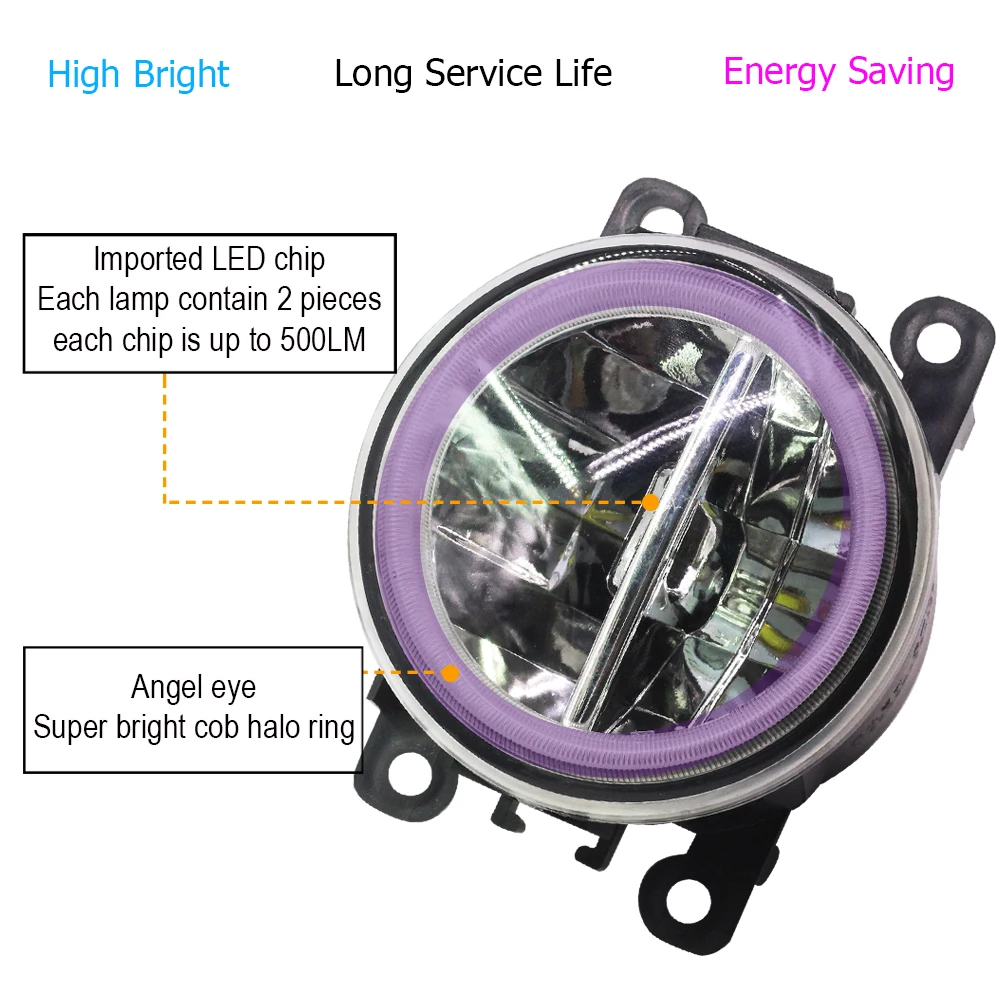Buildreamen2 автомобиля 4000LM туман светильник комплект H11 светодиодный Ангел глаз DRL