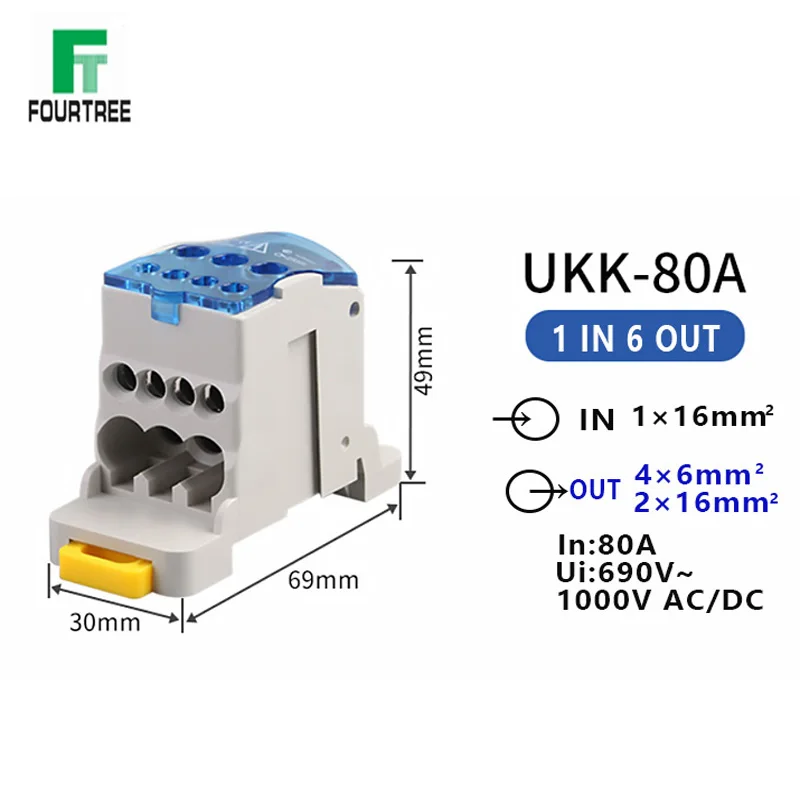 Клеммные блоки UKK 80A один в несколько распределительная коробка питания