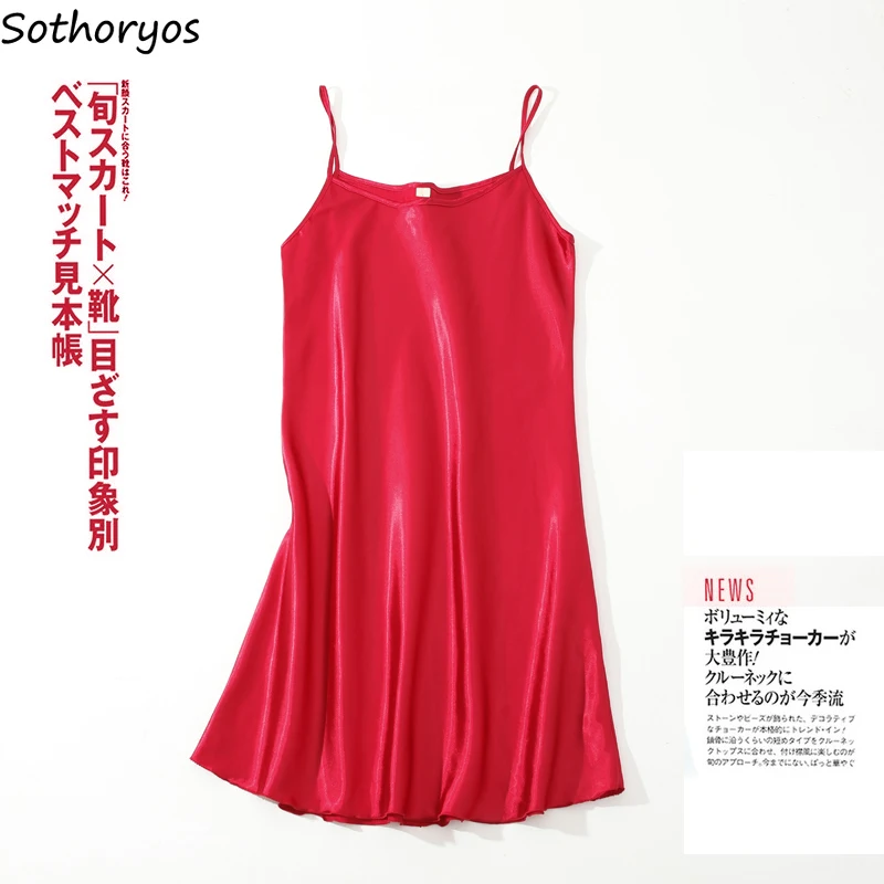 

Sexy Nightgowns Thin Simple Spaghetti Strap Mini Slender Summer Sleepshirts Cozy Teenagers Females Lounge Home High Quality Chic