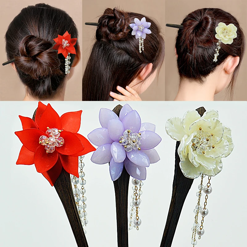 Черные шпильки в старинном стиле винтажный головной убор с кисточками